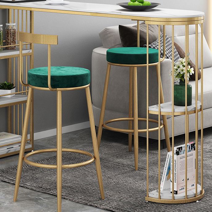 White Glam Style Table in Metal and Wood Milk Tea Shop Bar Table