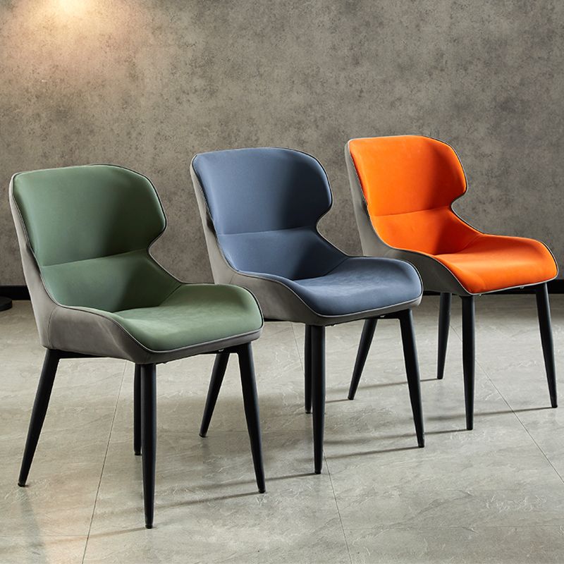 Nordic Style Metal Armless Dining Chairs Wingback Side Chair for Home Use
