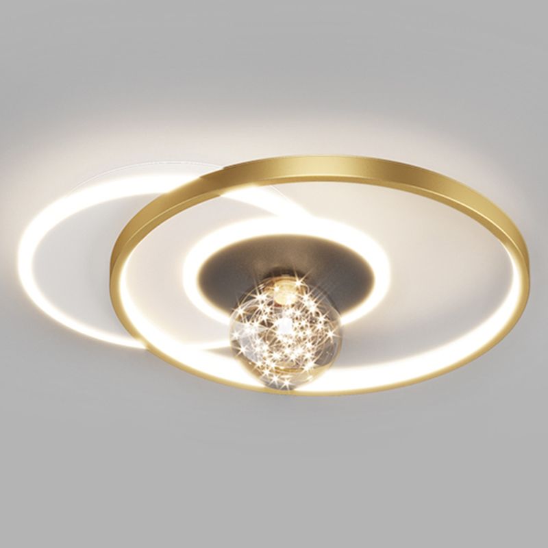 Plafonnier de chambre rond moderne encastré en métal