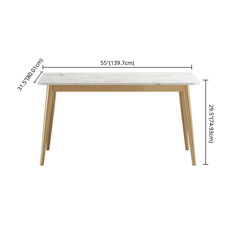 Glam Sintered Stone Dining Room Set Standard Height with 4 Legs Base Dining Furniture