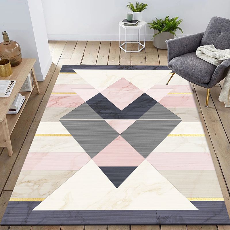 Stylish Modern Area Carpet Abstract Pattern Polyester Area Rug Stain Resistant Rug for Home Decor