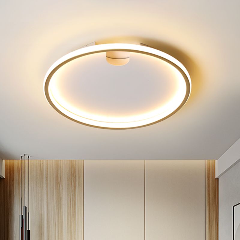 Illuminazione a soffitto della camera da letto del LED stile moderno oro flush Mount con la tonalità rotonda del metallo, 16 "/19.5" W