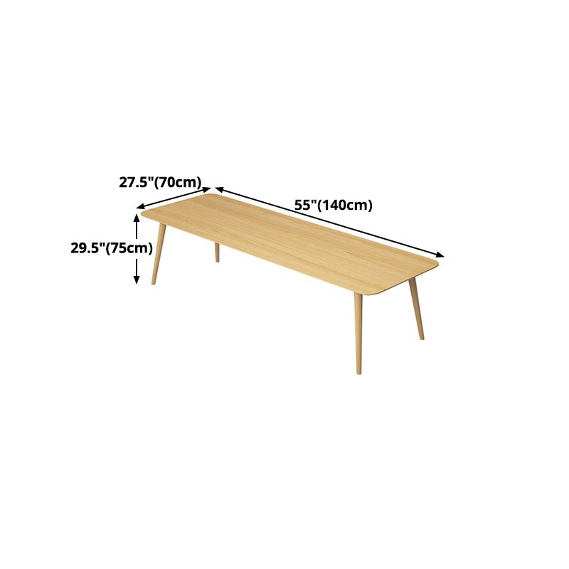 Vast hout eigentijdse rechthoekige eettafel natuurlijke houten boventafel met 4 poten