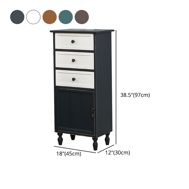Industrial Turned Legs Accent Cabinet with Door and Drawers Storage Cabinet