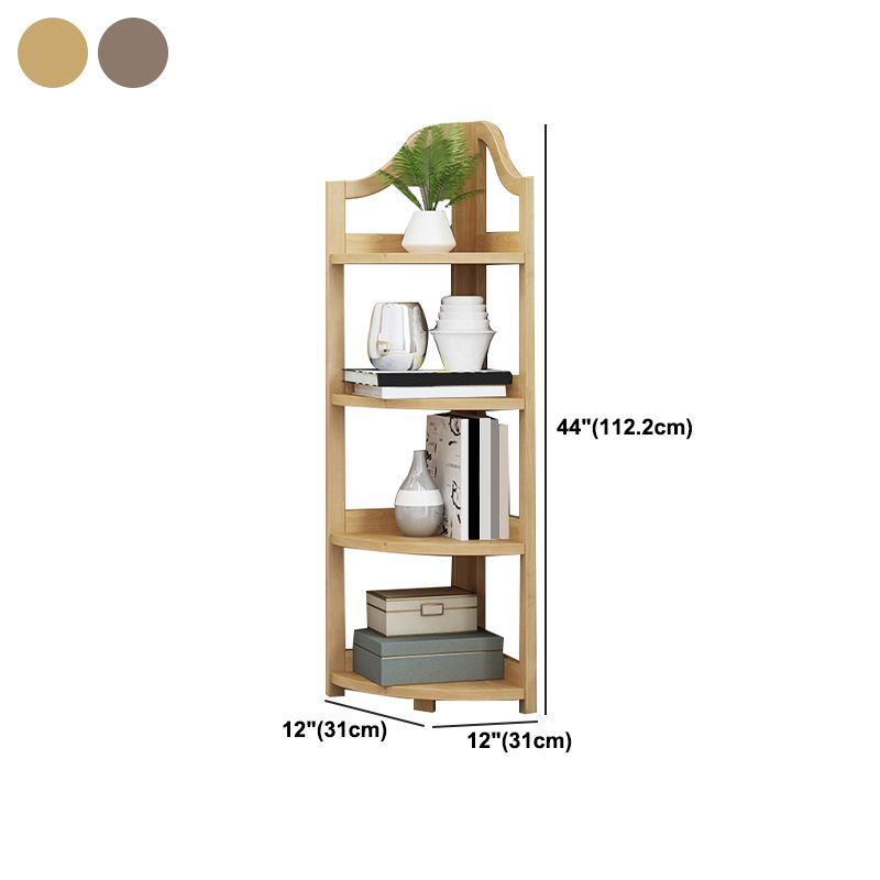 Modern Style Corner Bookshelf Solid Wood Shelf Bookcase for Home