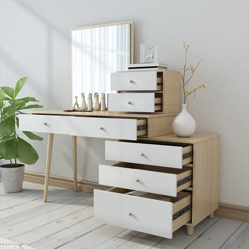 Bedroom Make-up Vanity in Natural Nordic Engineered Wood Dresser