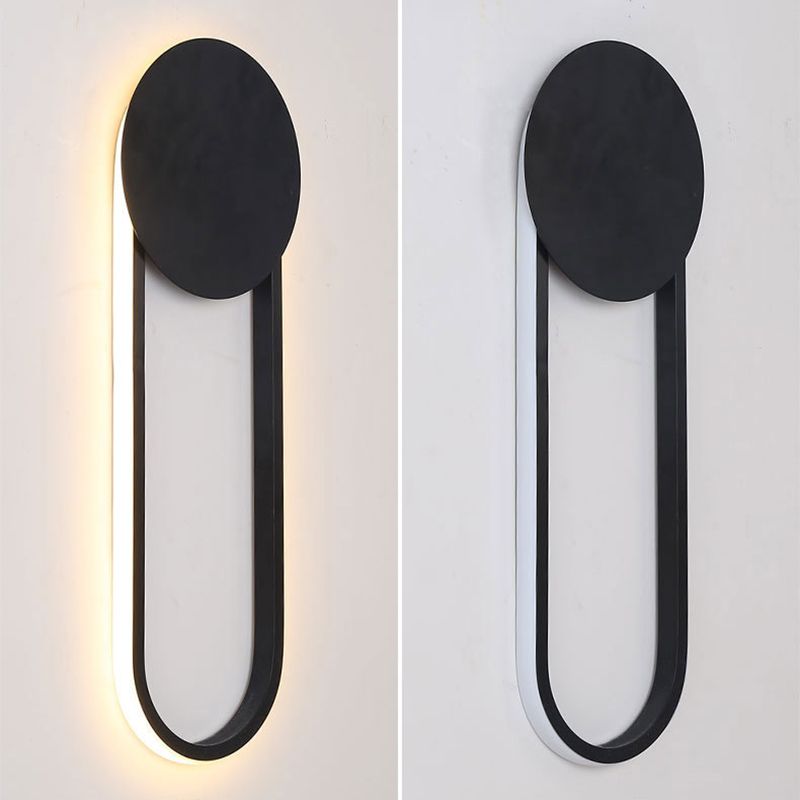 Modern Ellipse Wall Mount Lighting Metallic Wall Mounted Lighting for Living Room