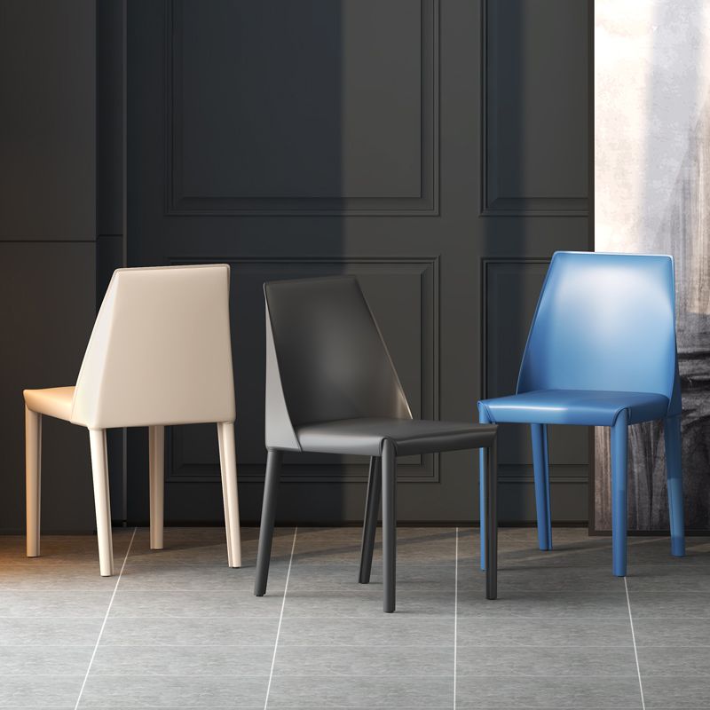 Sillas de comedor de cuero estilo moderno Sillas de comedor sin brazos con respaldo Windsor