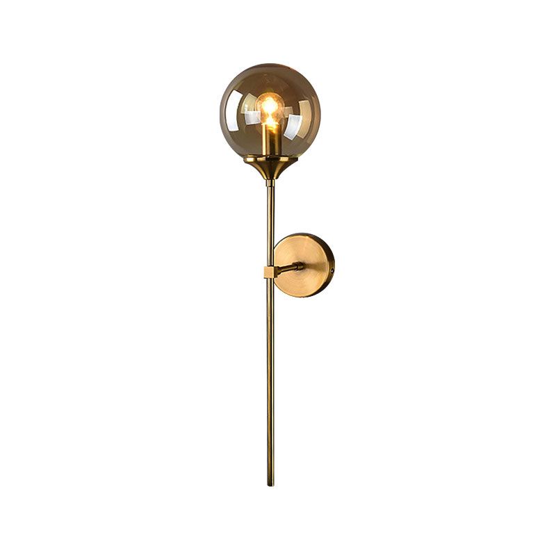 Klar/Rauch/Bernsteinglas runde Wandlampe Moderne 1 leichte Wandmontage in Gold für Wohnzimmer