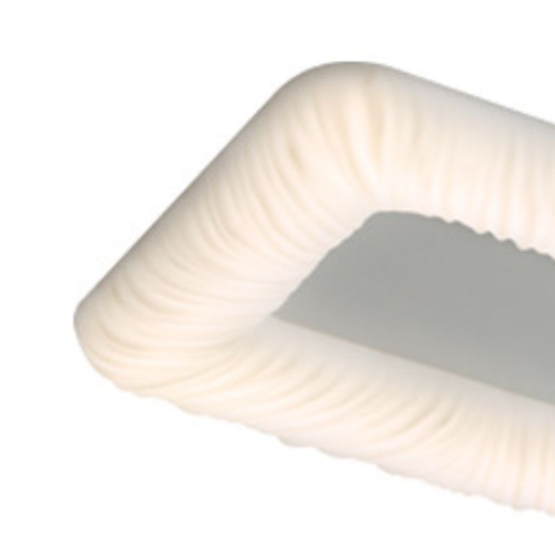 Rectangle LED Ceiling Flush Mount in White Metal & Plastic Flush for Room
