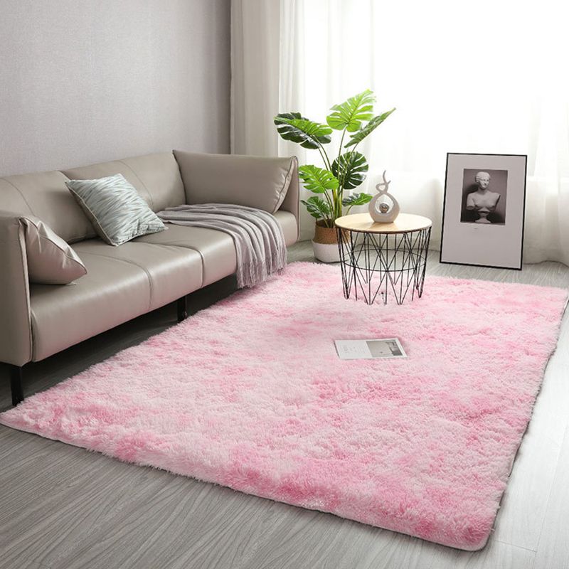 Minimalist Polyster Area Carpet Ombre Print Bedroom Rug Rectangle Shag Carpet