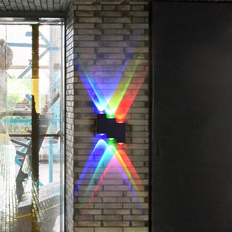 Multi Lights Geometric Wall Lights Modern Style Metal Wall Washer Sconce