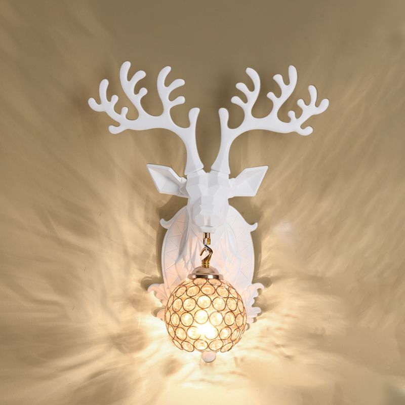 Funzione per illuminazione da parete di cristalli di corna da parete lampada montata in stile a parete