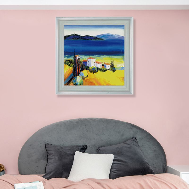 Sanfte Farben, ländliche, gewickelte Leinwandgemälde, Berglandschaft, Wanddekoration für die Küche