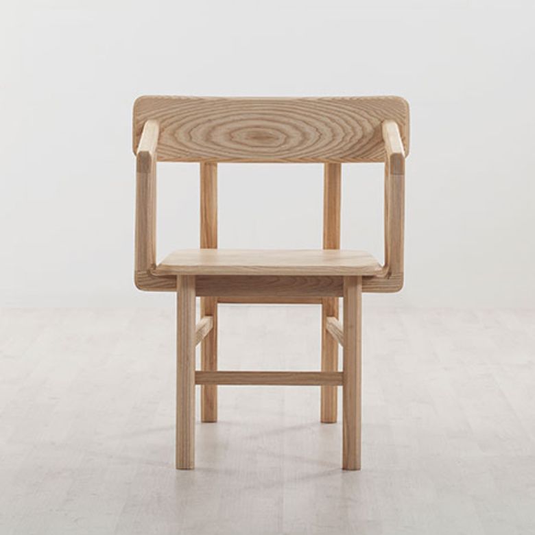 Solid Wood Arm Chair Open Back Dining Arm Chair for Dining Room