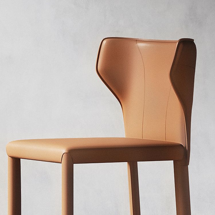 Indoor Faux Leather Counter Chair Contemporary Metal Legs Bar Stools