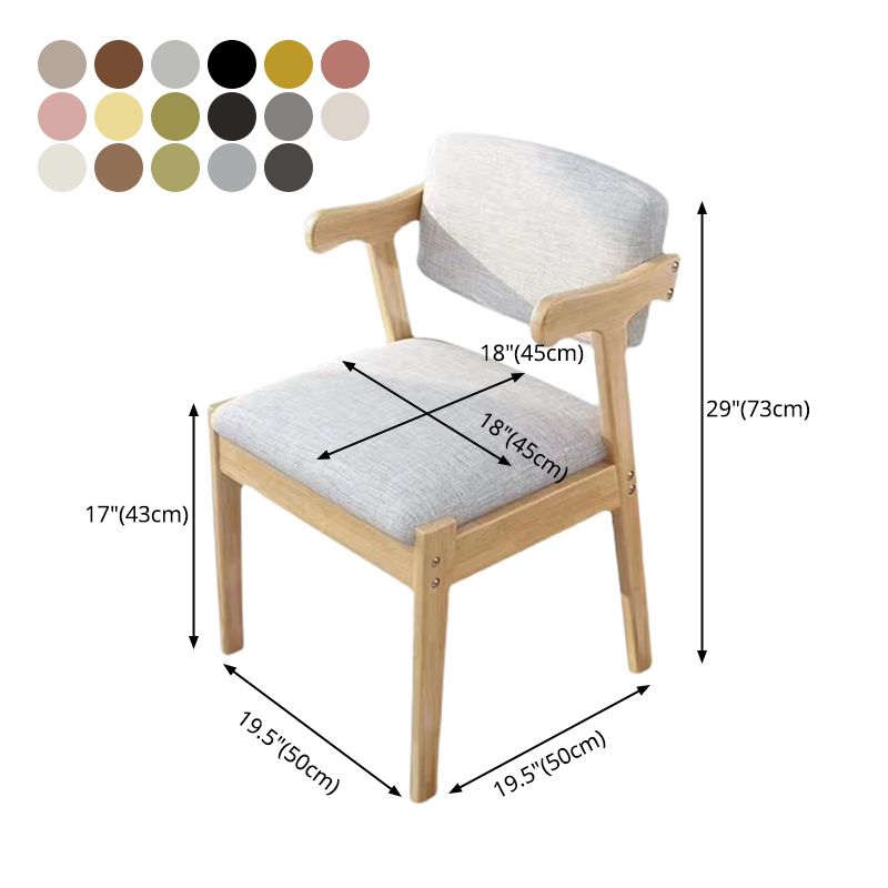 Chaise de salle à manger rembourrée au fini mat, fauteuil à dossier ouvert en hêtre scandinave