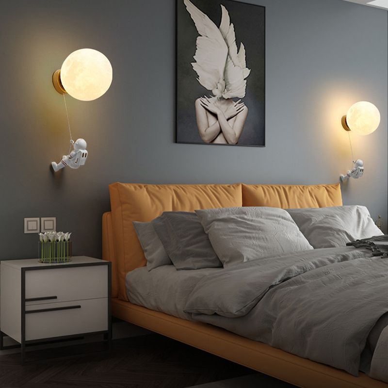 Modern Style Globe Wall Mounted Light Fixture Glass 1 Light Wall Lighting Fixtures