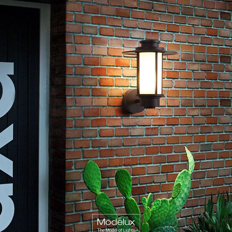Industrial Style Outdoor Garden Wall Sconce Fixed Arm Waterproof Single Light Wall Lamp