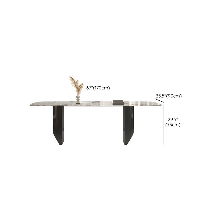 Modern Stone Dining Table Rectangle Table for Dining Room Kitchen