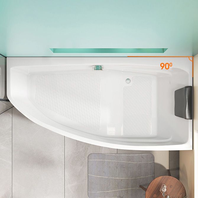 White Corner Bath Freestanding Acrylic Soaking Modern Bathtub