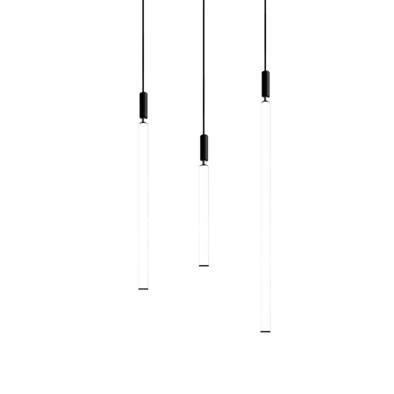 Lampada a sospensione del soffitto tubolare Minimalista Acrilico Black-White LED LEGGIO