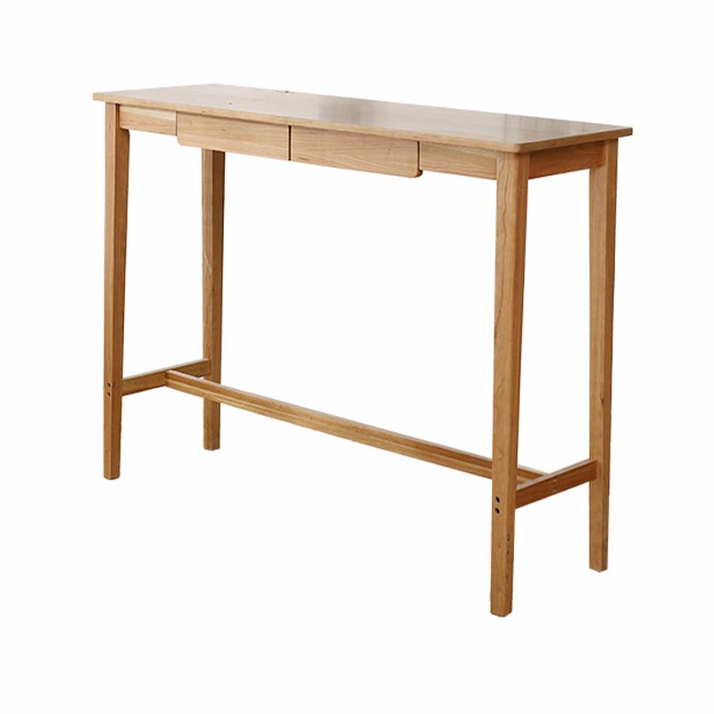 Solid Wood Bar Table Modern Rectangle Bar Table  with Storage