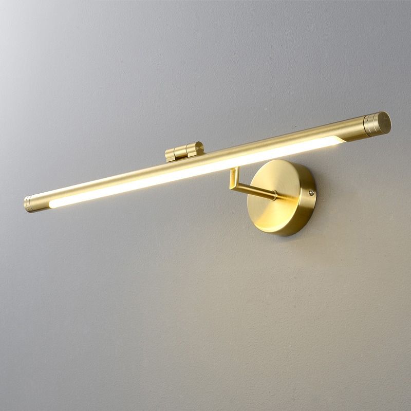 Linear Wall Sconce Lighting Modern Metal 1 Light Sconce Light in Gold for Bathroom