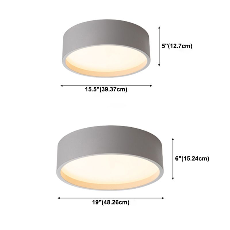Round Shape LED Ceiling Lamp Modern Iron 1 Light Flush Mount for Balcony