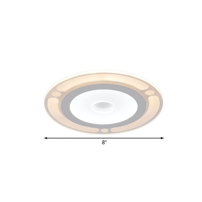 8"/16.5"/20.5" Wide Ring Bedroom Flushmount Acrylic LED Contemporary Ceiling Flush Mount Light in Warm/White Light
