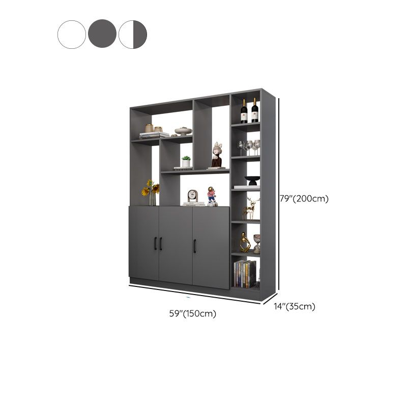 Modern Wooden 78.74" Tall Accent Cabinet with Shelves and Doors