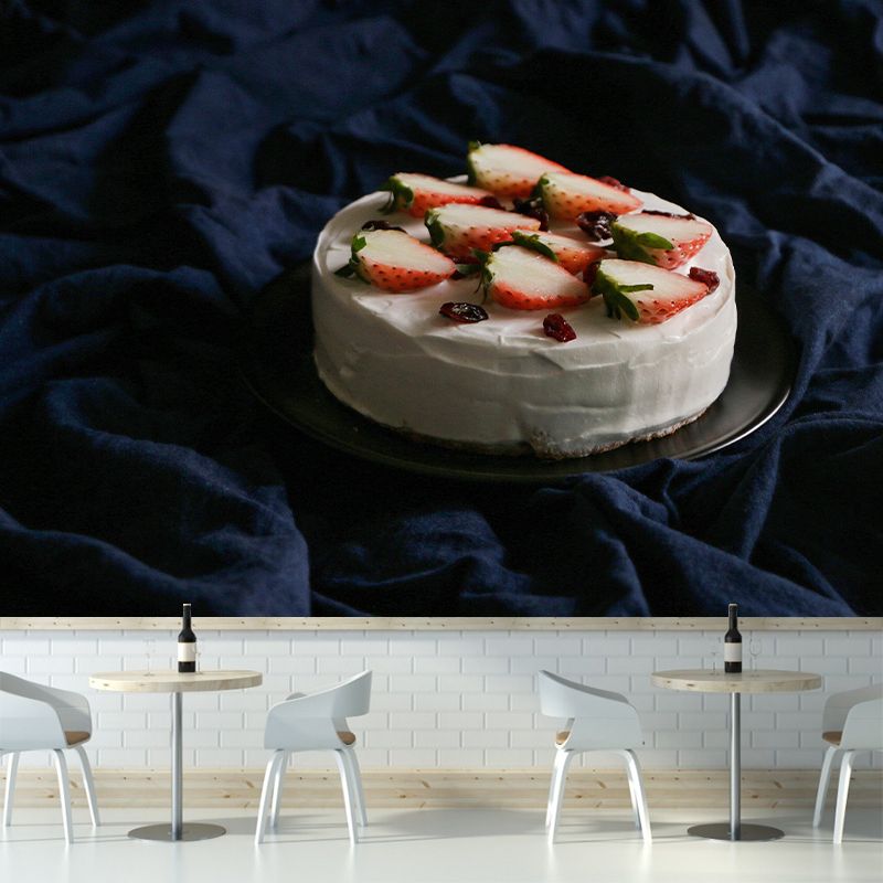 Strawberry Cake Mural Wallpaper for Commercial Cake Shop, Personalized Size