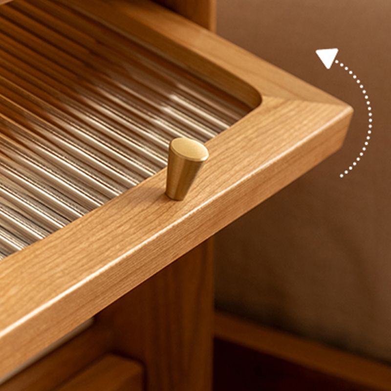 Modern Night Table Drawer Storage Pine Nightstand for Bedroom