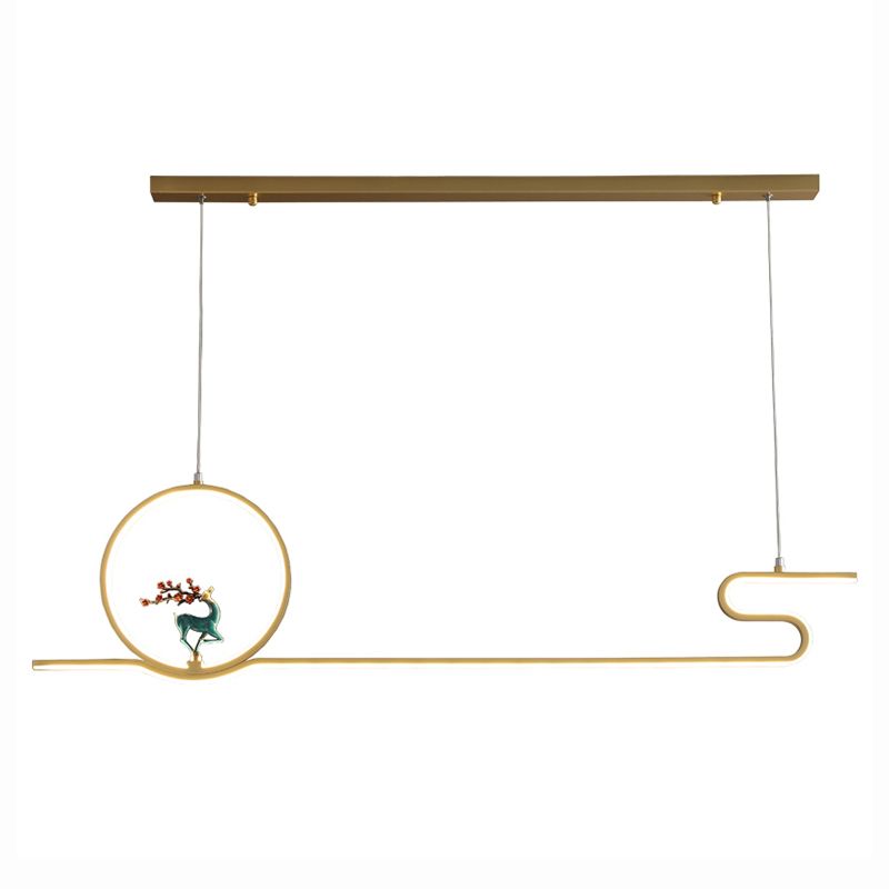 Estilo contemporáneo Luces colgantes de forma lineal Metal Lighting de 2 luces