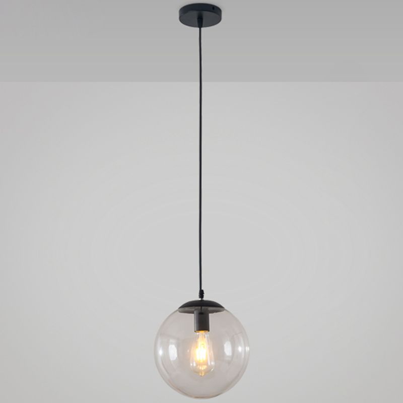 Minimaliste moderne à 1 lampe à la lumière Lumière Bubble Boule de verre transparent Lumière suspendue avec 39 "fil suspendu