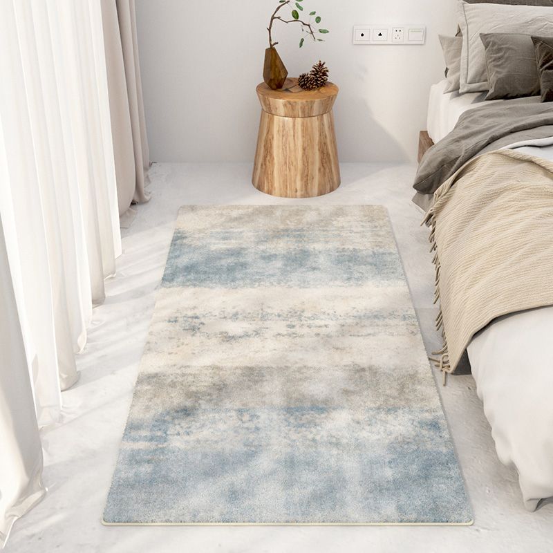 Light Grey Modern Carpet Polyester Color Block Carpt Non-Slip Backing Carpet for Living Room