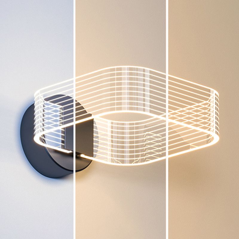 Metal Geometric Wall Light Contemporary LED Wall Sconce for Living Room