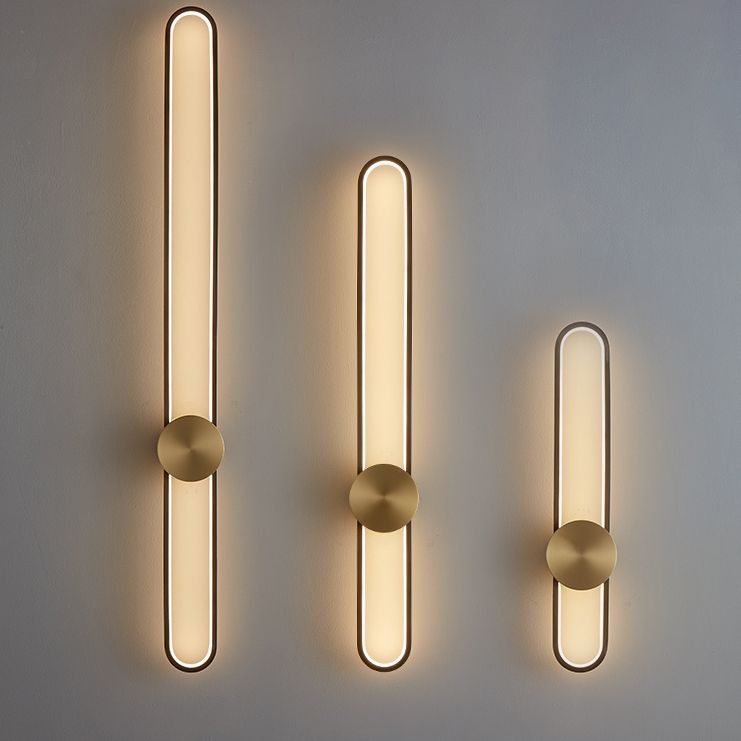 Modern Luxury Style Linear Wall Sconce Copper 1 Light Sconces