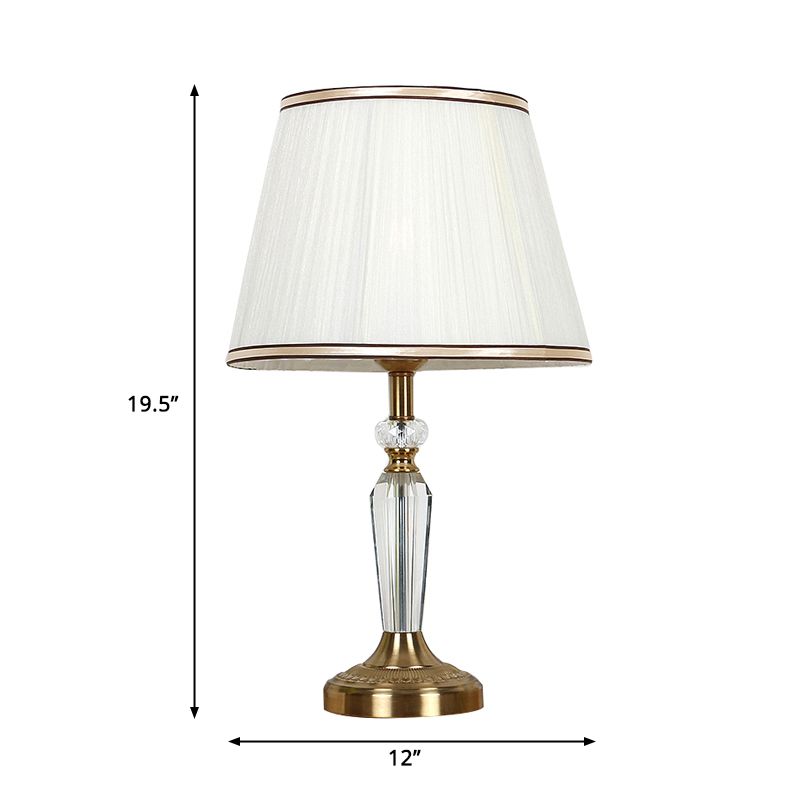 Tissu tambour nightand lampminmalisme simple tête de vie de nuit lumière nocturne en blanc avec déco cristal