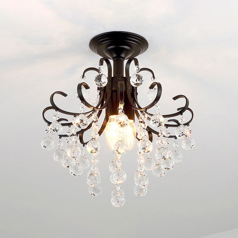 Modern Crystal Ceiling Light Household Flush Mount Light Fixture for Bedroom