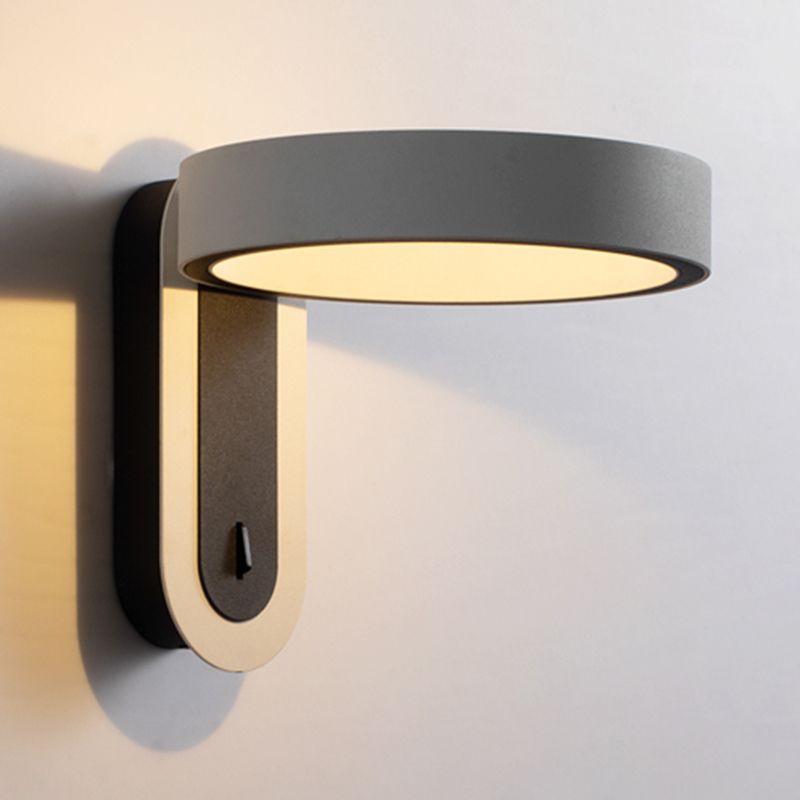 Nordic Style Aluminum Wall Light Circle Shape Rotatable Wall Lamp for Bedroom