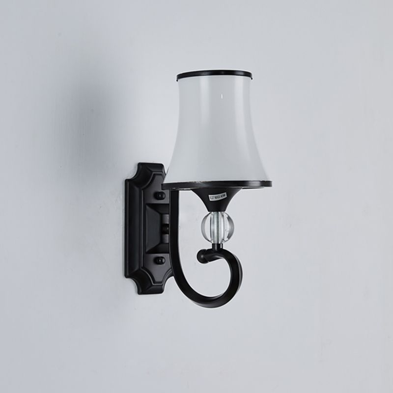 1-Licht geometrische Wandleuchten moderne einfache Style-Glas-Wandbeleuchtung in Schwarz