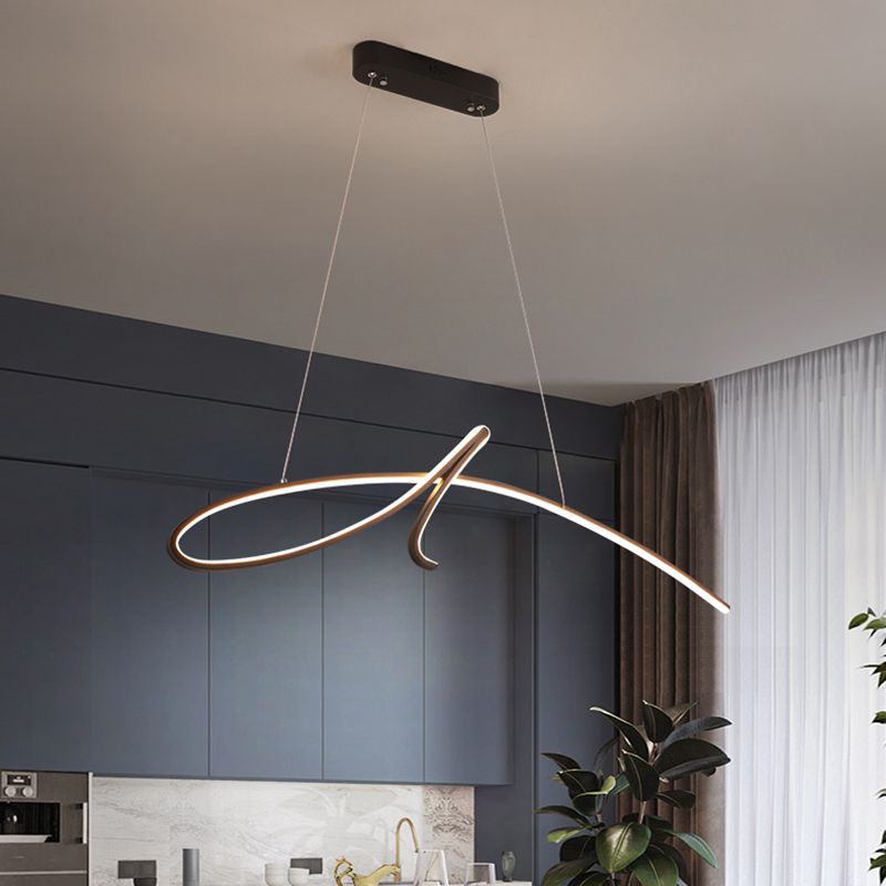 Lineare Form Island Light Modern Style Metal 1 Light Island Lighting