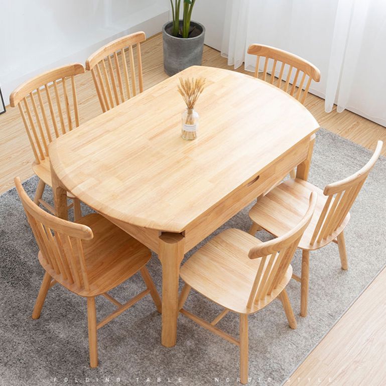 Modern Wooden Foldable Furniture Standard Height Formal Dining Room Table Set for Home Use