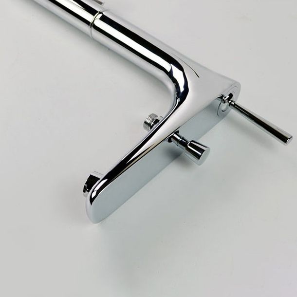 Floor Mounted Freestanding Tub Filler Single Handle Freestanding Faucet with Hose