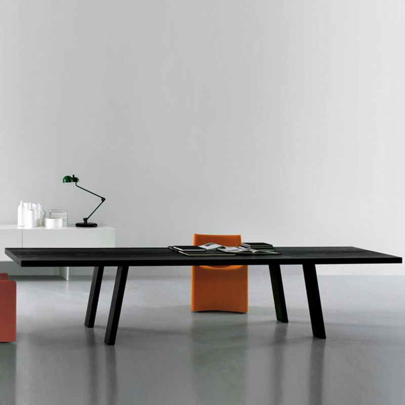 Mesa de comedor rectangular industrial de madera maciza Mesa superior de madera con patas