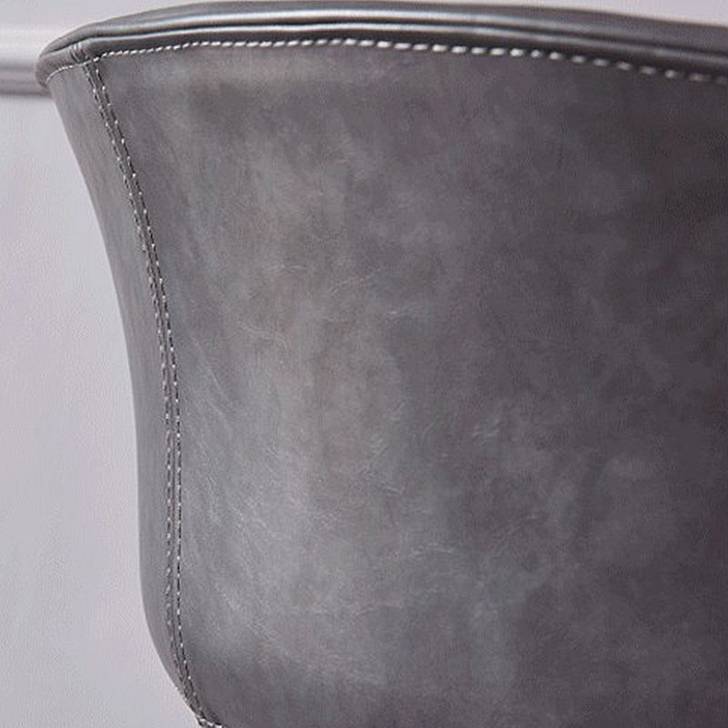 Restaurant Low Back Bar Stool Modern Leather Footrest Counter Height Stool