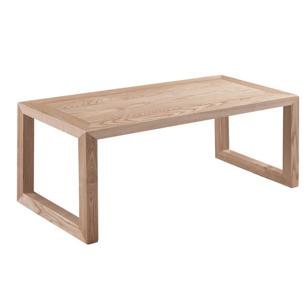 Scandinavian Solid Wood Coffee Table with Sled Base Cocktail Table