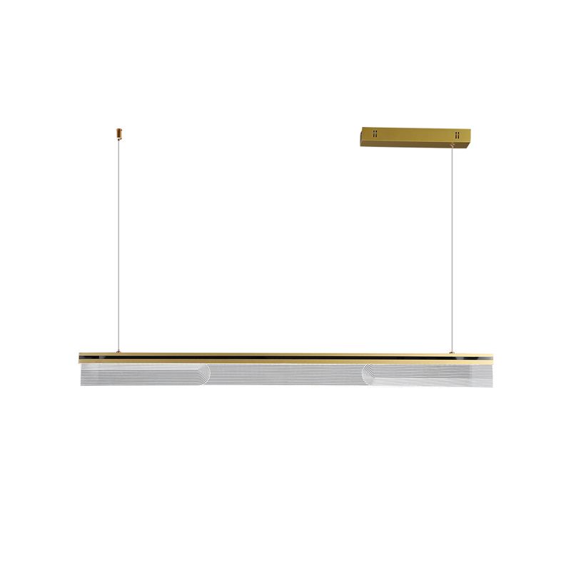 Lámpara colgante de restaurantes de 1 luces de la isla rectangular moderna con sombra acrílica transparente