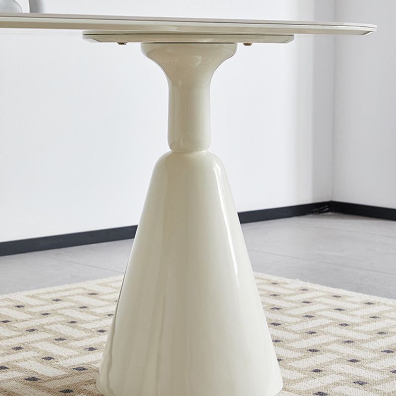 Modern Kitchen Dinner Table Oval Double Pedestal Dining Table